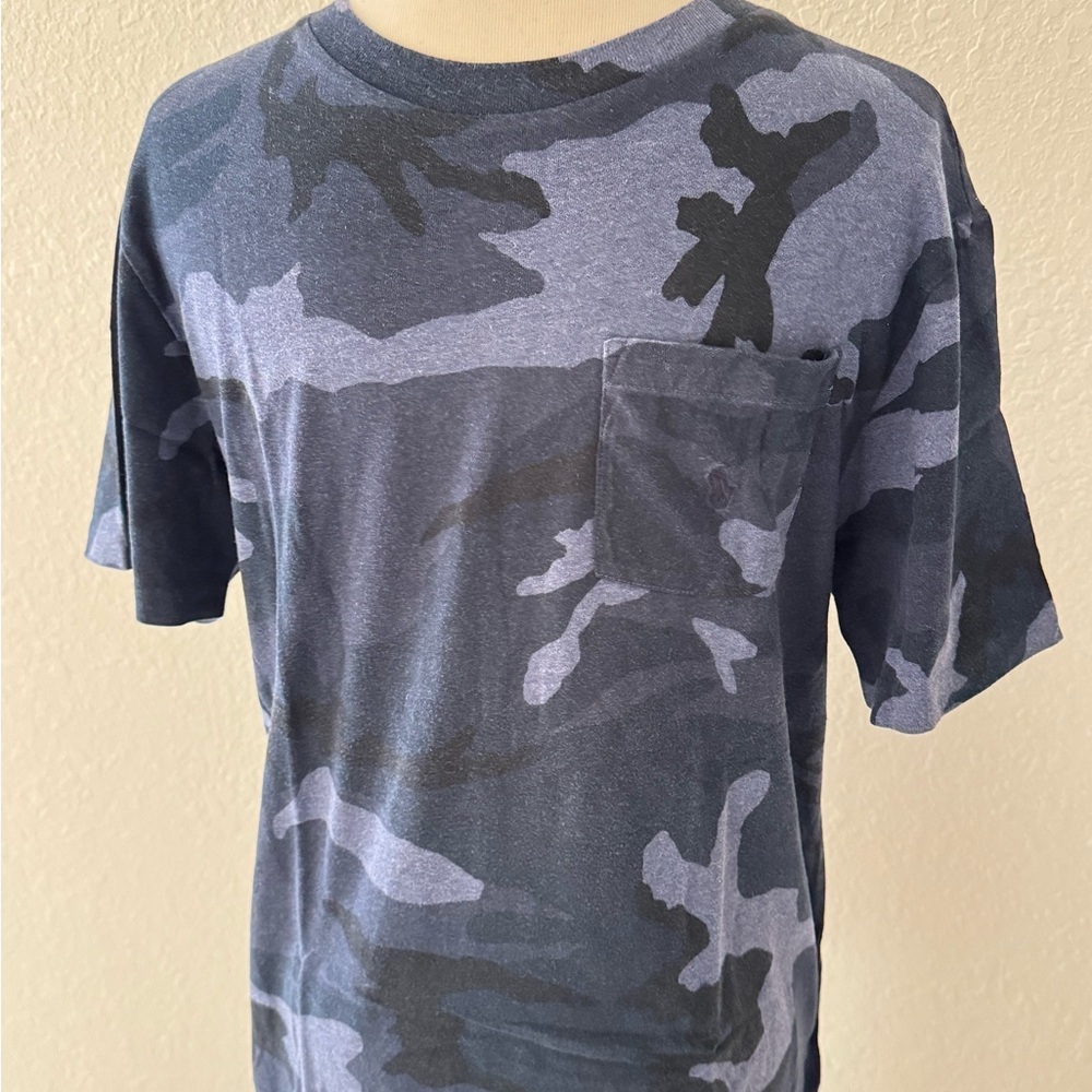 Polo Ralph Lauren Classic Fit Blue Camo Pocket Crewneck T-Shirt‎ Short Sleeve L